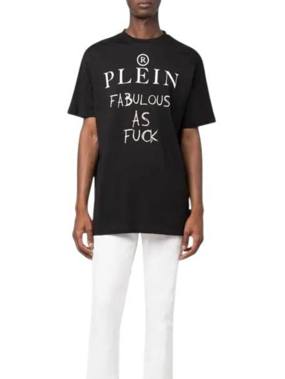 NEW PHILIPP PLEIN Men’s “Fabulous” Graphic T-Shirt – Black, Size L